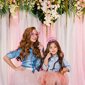 Toile de fond décors de mariage blanc et rose pour la photographie rideau de sol en bois décoré de fleurs roses roses