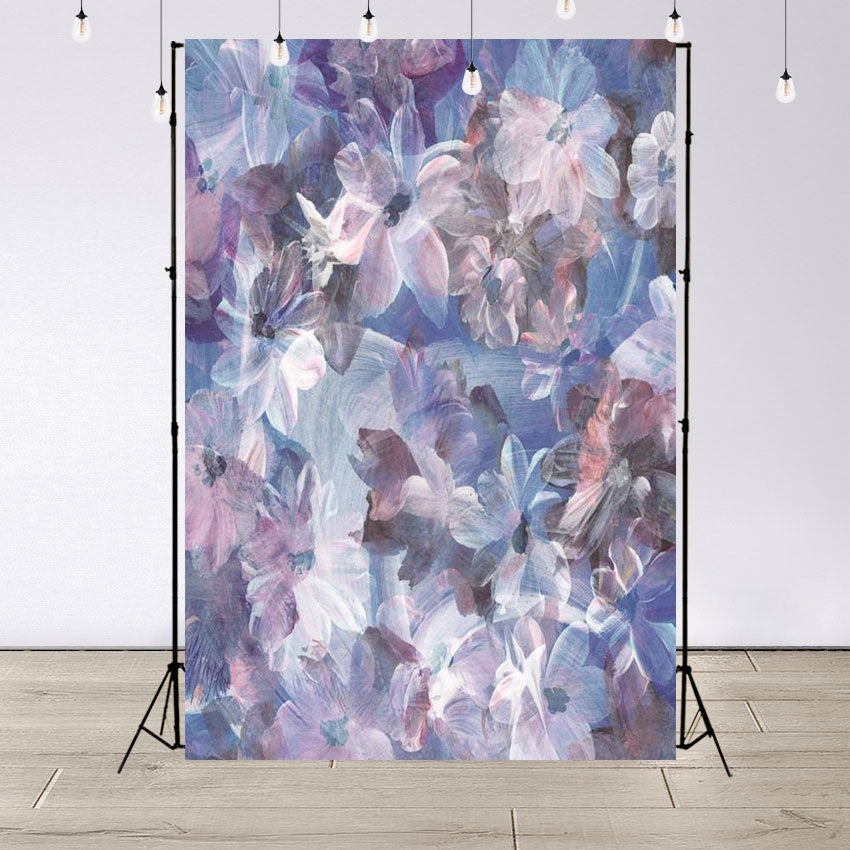 Toile de fond de photo de bébé de portrait abstrait floral violet