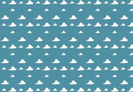 Toile de fond spectacle bleu ciel blanc nuage pour le bébé