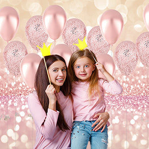 Toile de fond de rose or ballon décorations photo pour filles anniversaire bébé et fête de mariée