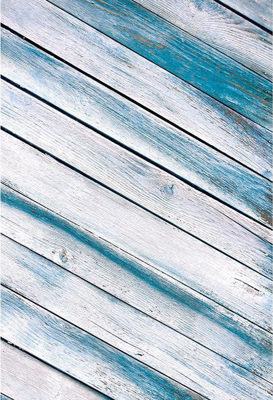 Toile de fond de texture de sol en bois cyan clair et blanc pour la photographie