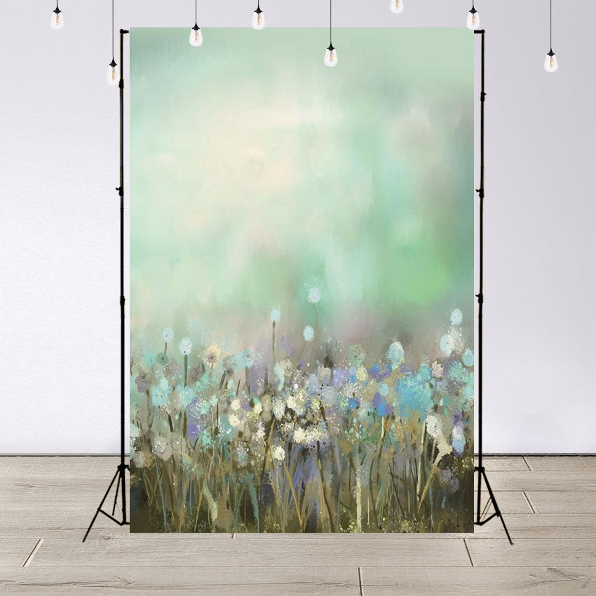 Toile de fond abstraite menthe pissenlit photo décors