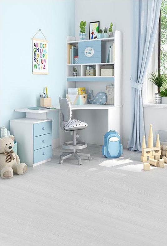 Toile de fond décors muraux propres et rangés à l'intérieur de la pièce de garçon bébé pour la photographie