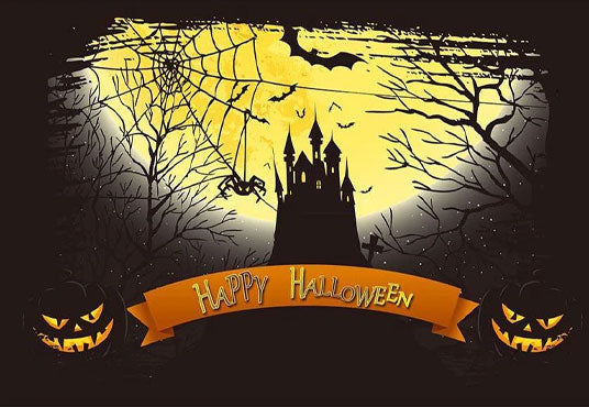 Toile de fond de château au clair de lune fond de photographie Halloween