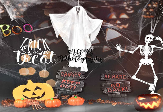 Toile de fond épaisse ou friandise de fantôme d'Halloween pour la photographie AGR