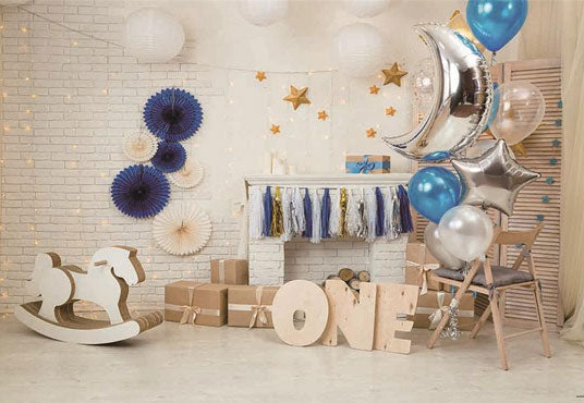 Toile de fond de photo de mur de briques du 1er anniversaire
