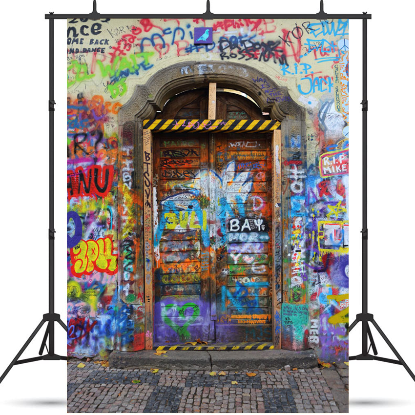 Toile de fond des années 1980 de mur de graffiti de porte pour la photographie SBH0188