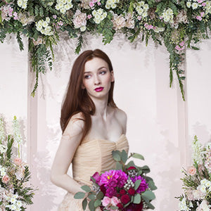 Toile de fond de fleurs de mariage mur floral de mariée blanc et vert rose romantique décoration fête photo