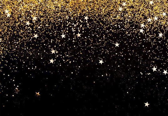 Toile de fond de fête de paillettes d'étoiles de bokeh brillantes d'or noir pour l'anniversaire