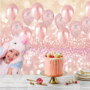 Toile de fond de rose or ballon décorations photo pour filles anniversaire bébé et fête de mariée