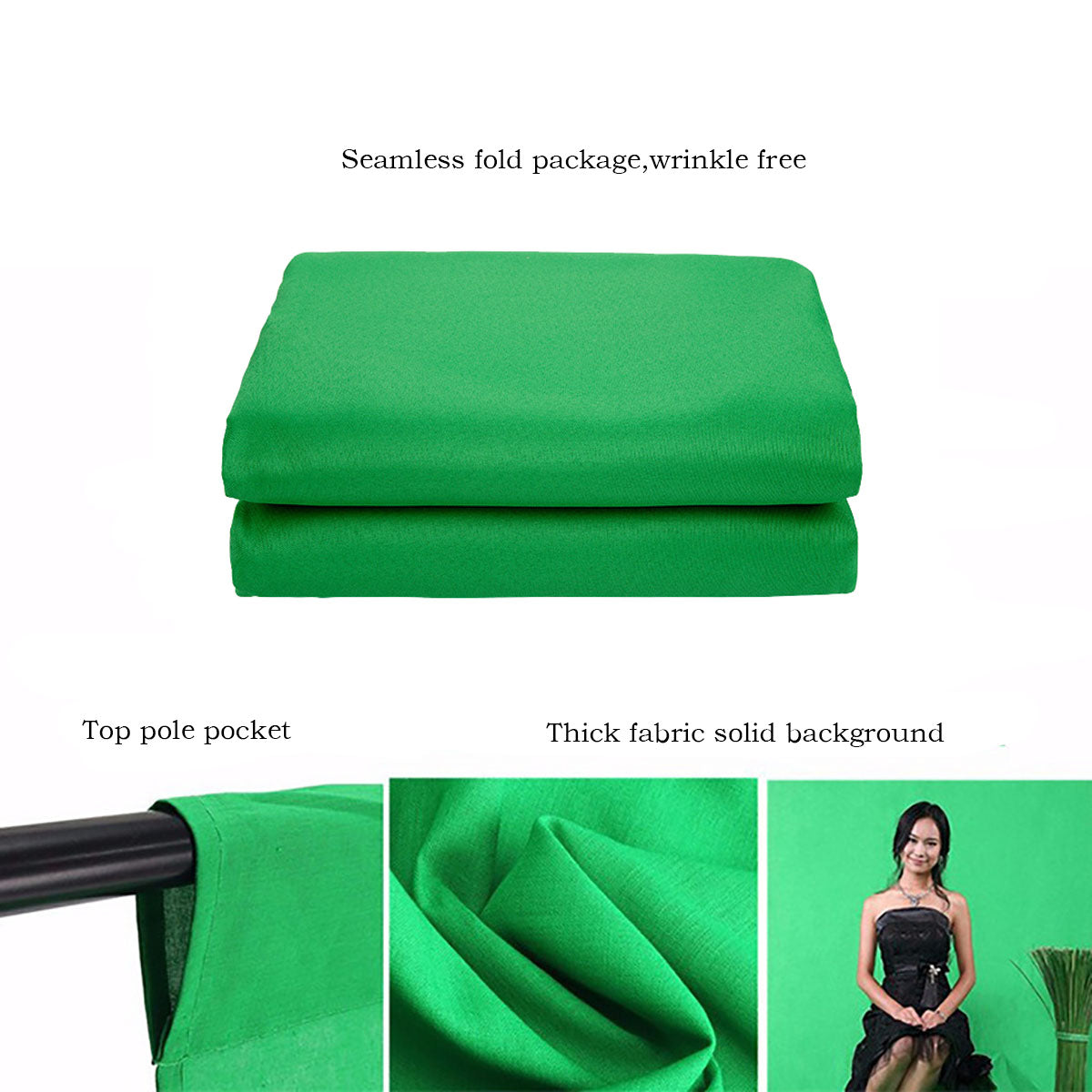 Toile de fond d'écran vert solide tissu studio photographie vidéographie SBH0148