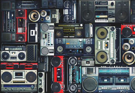 Toile de fond de remise des diplômes de l'enregistreur de musique rétro de bal