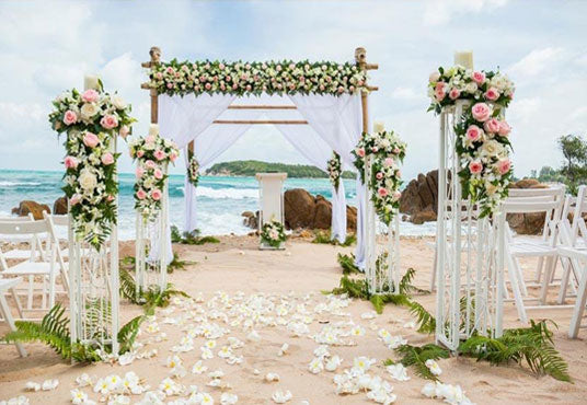 Toile de fond de beaux paysages de bord de mer pour la photographie de mariage