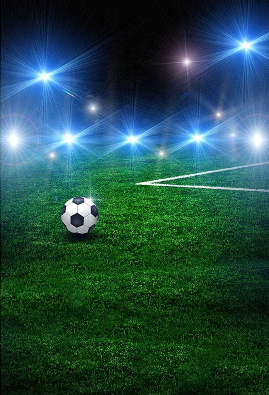 Toile de fond de photographie de terrain de football de nuit de sports de prairie