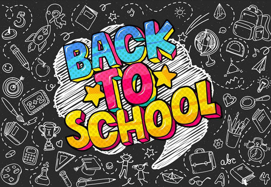 Toile de fond colorée de retour à l'école pour la photographie