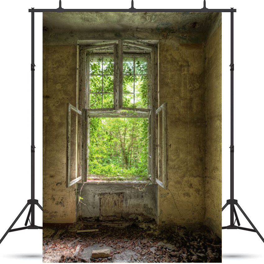 Toile de fond de maison abandonnée de fenêtre grunge pour la photographie SBH0167