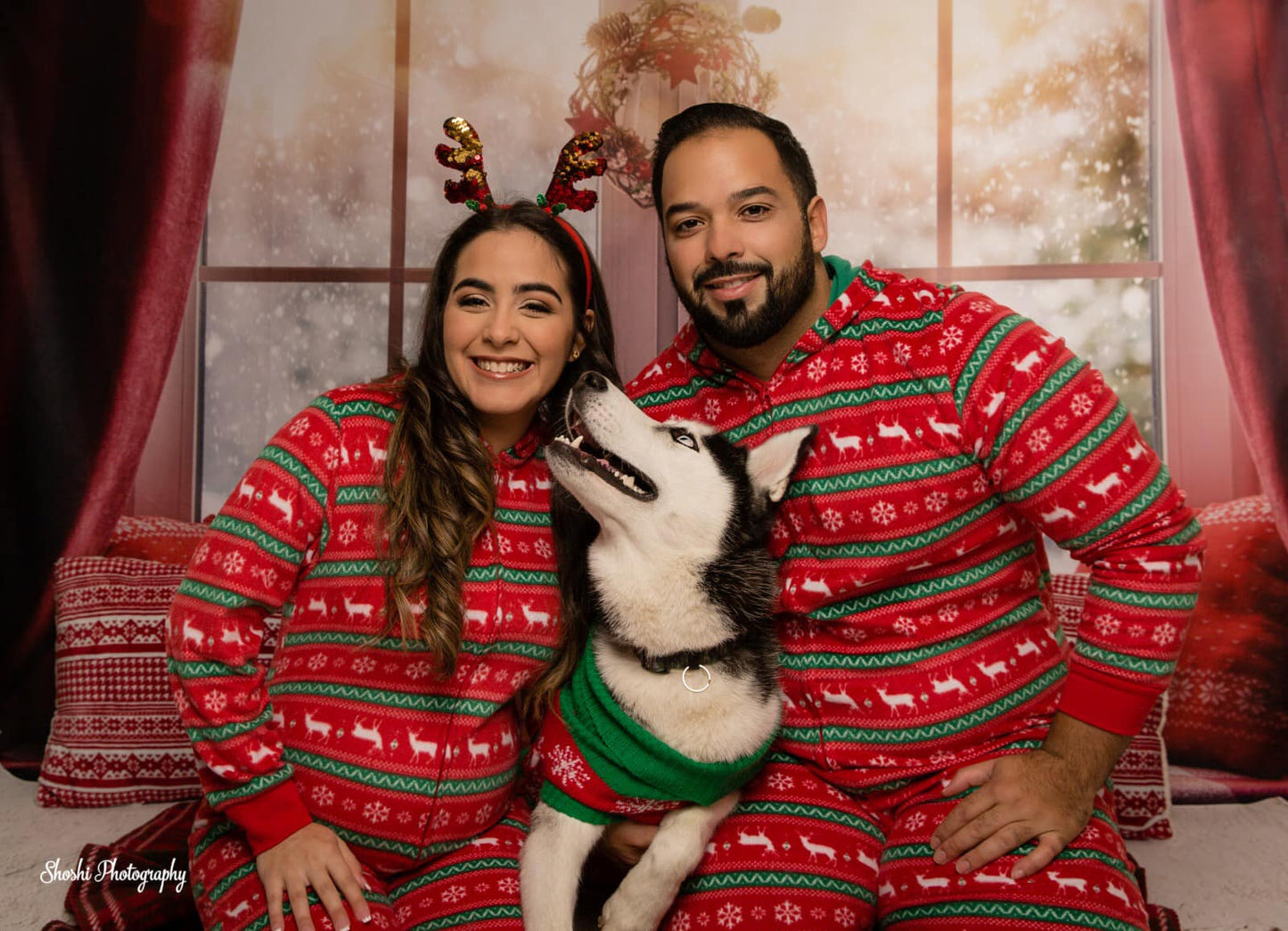Toile de fond décors de photographie de Noël de fenêtre pour la photographie