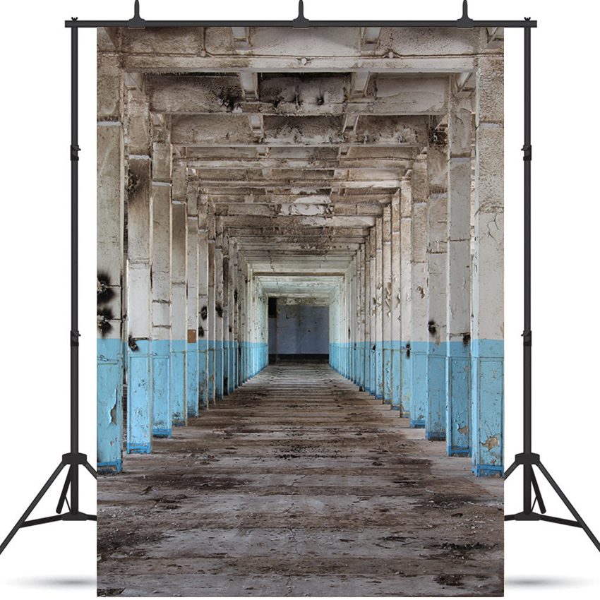 Toile de fond de photographie de salle d'usine abandonnée SBH0198