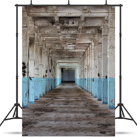 Toile de fond de photographie de salle d'usine abandonnée SBH0198