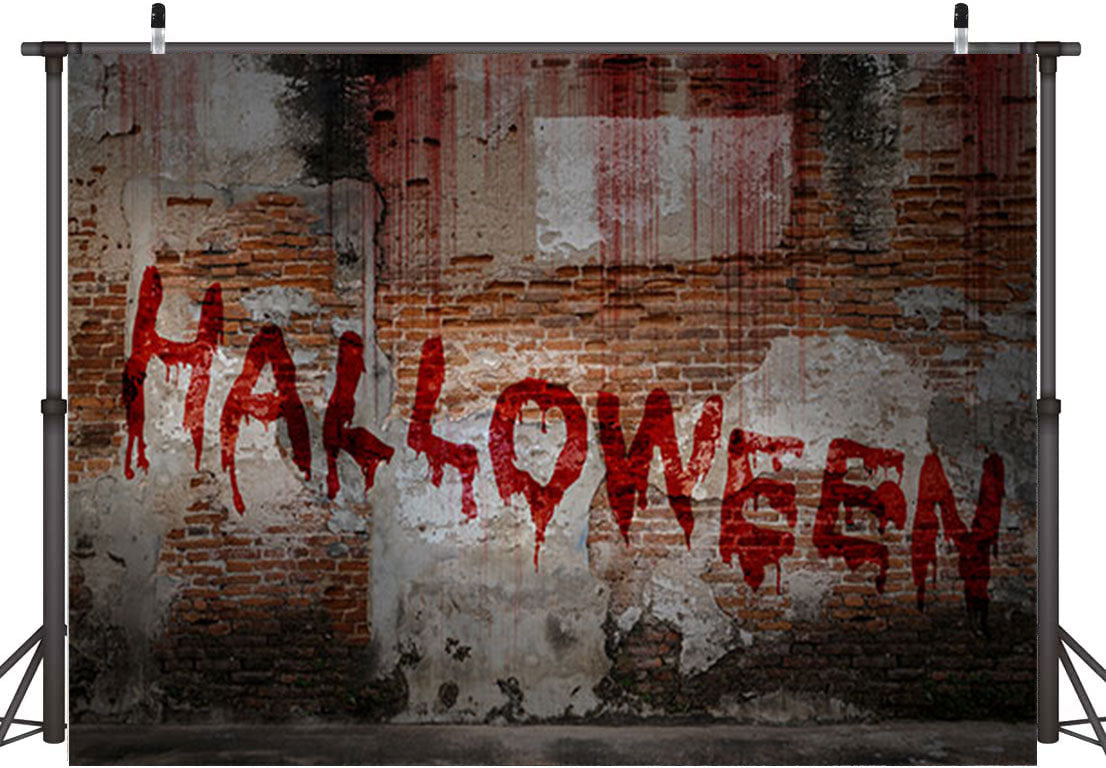Toile de fond de mur de briques effrayantes sanglantes d'Halloween pour la photographie SBH0240