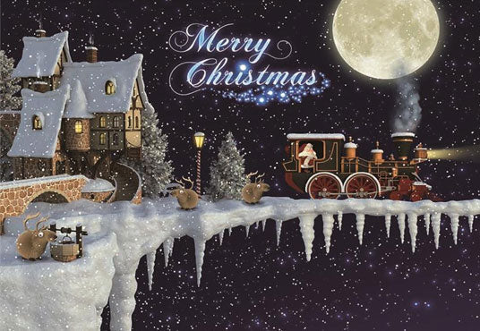 Toile de fond de vintage château flocon de neige hiver joyeux Noël