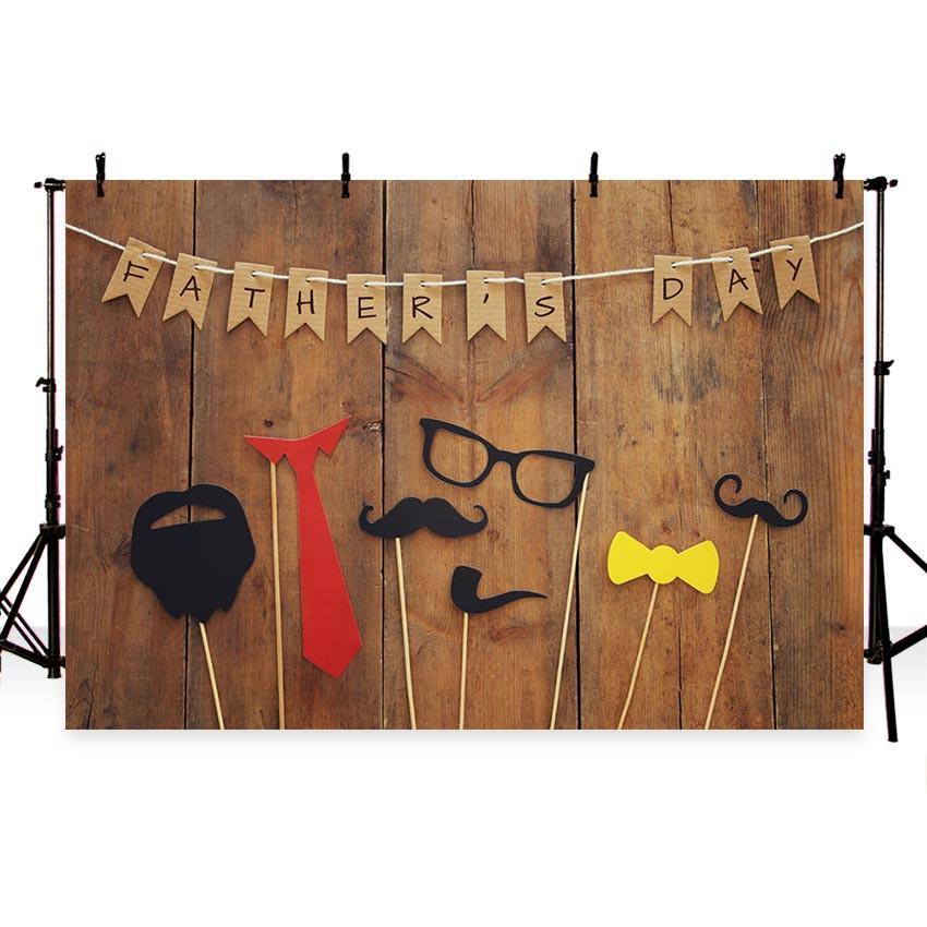 Happy Father's Day Banner Backdrop Wood Floor Photography Background