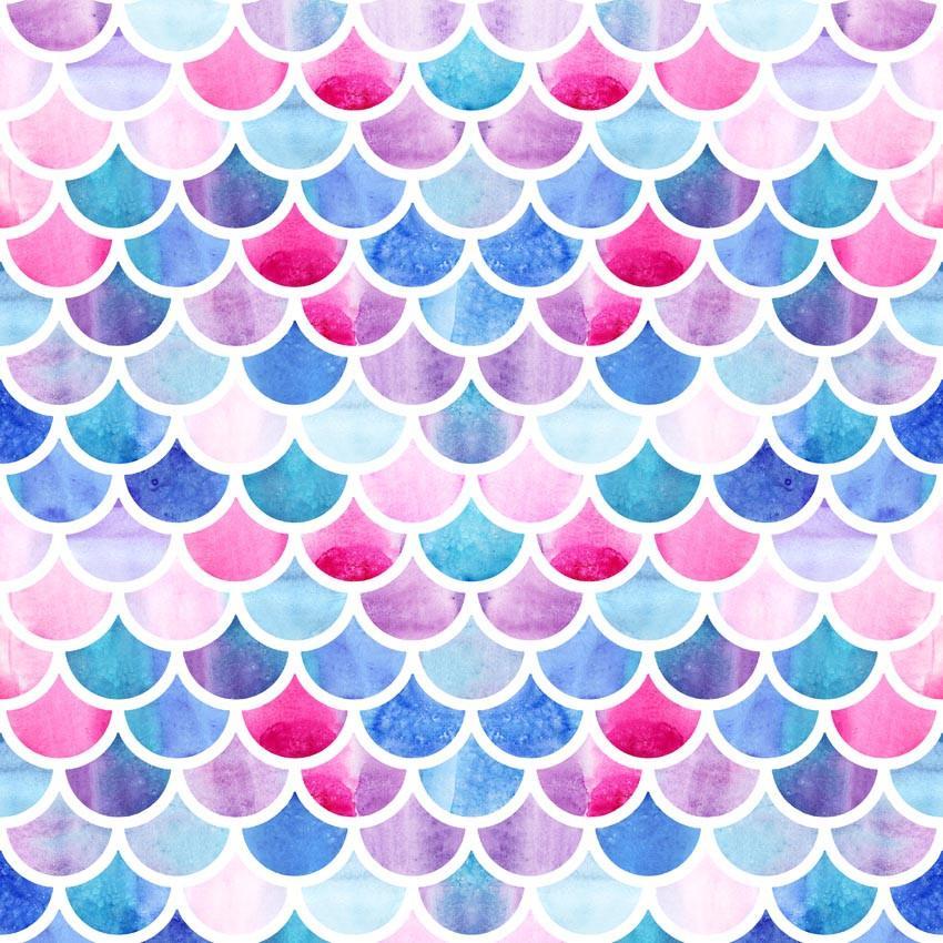 Fancy Mermaid Scales Glare Backdrop Girl Show Photograph Background