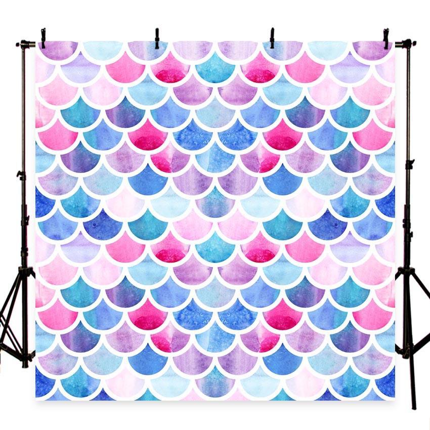 Fancy Mermaid Scales Glare Backdrop Girl Show Photograph Background