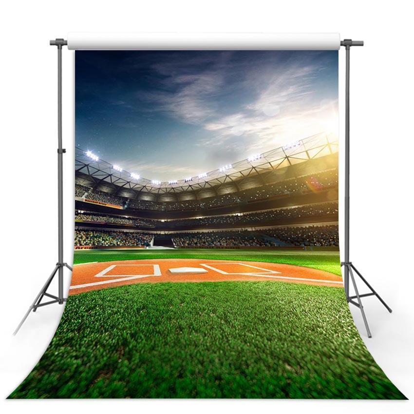 Toile de fond d'herbe verte sports terrain de football sous le soleil fond de photographie