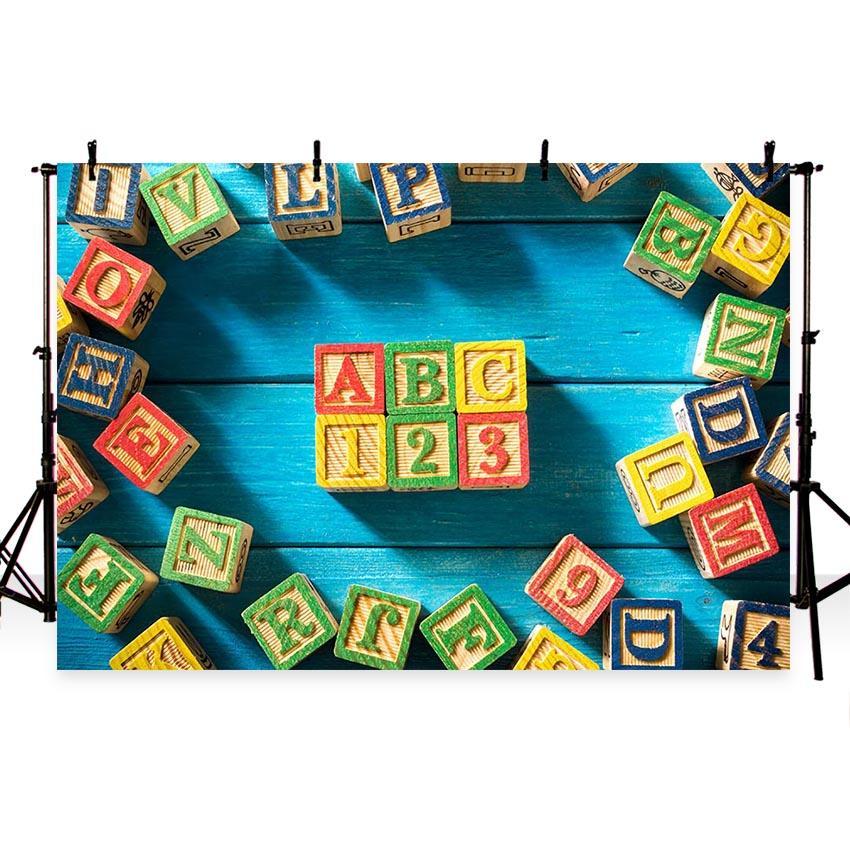 Toile de fond retour à l'école thème ABC 123 pour la photographie