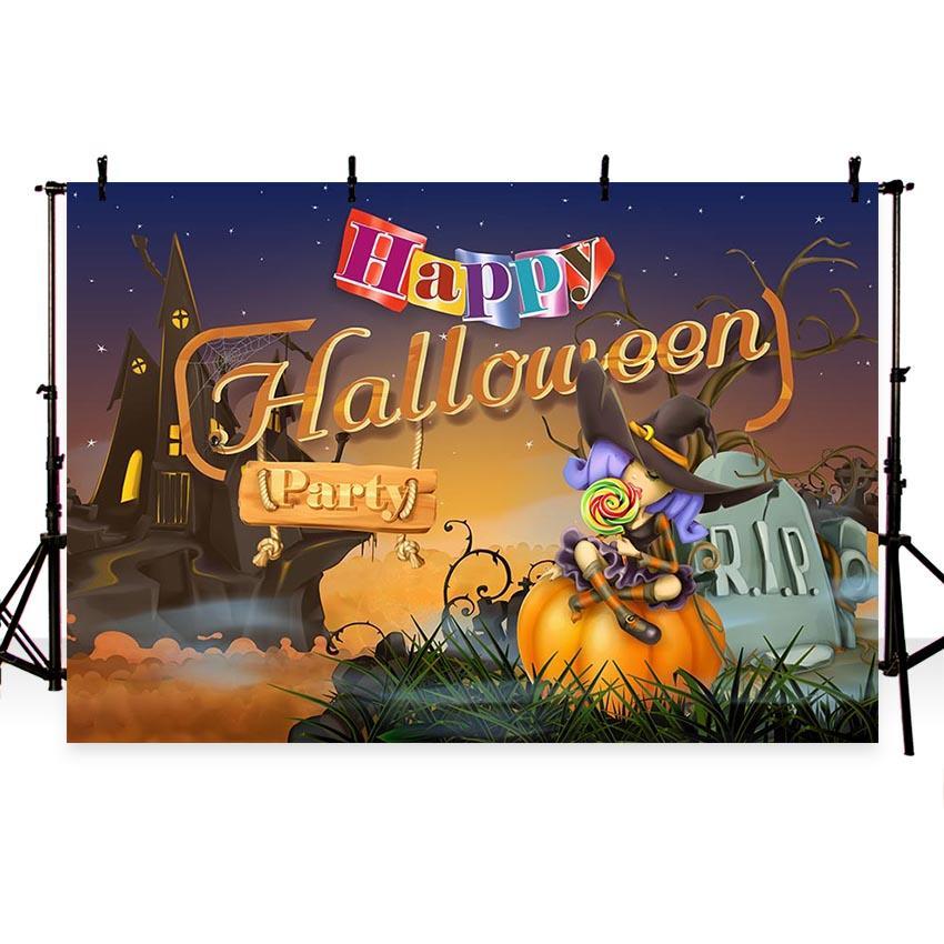 Toile de fond de château de nuit avec fond de citrouille fond de photographie de fête d'Halloween
