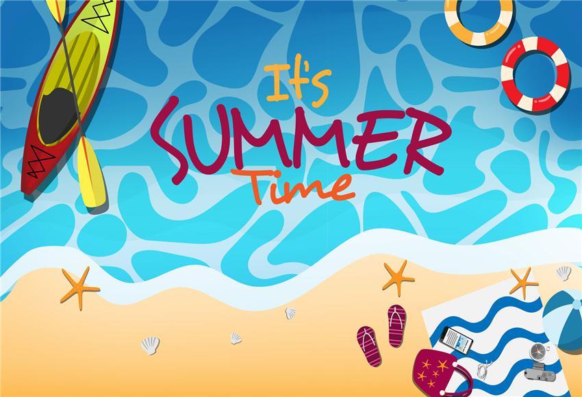 Toile de fond décors de dessin animé de bateaux d'été