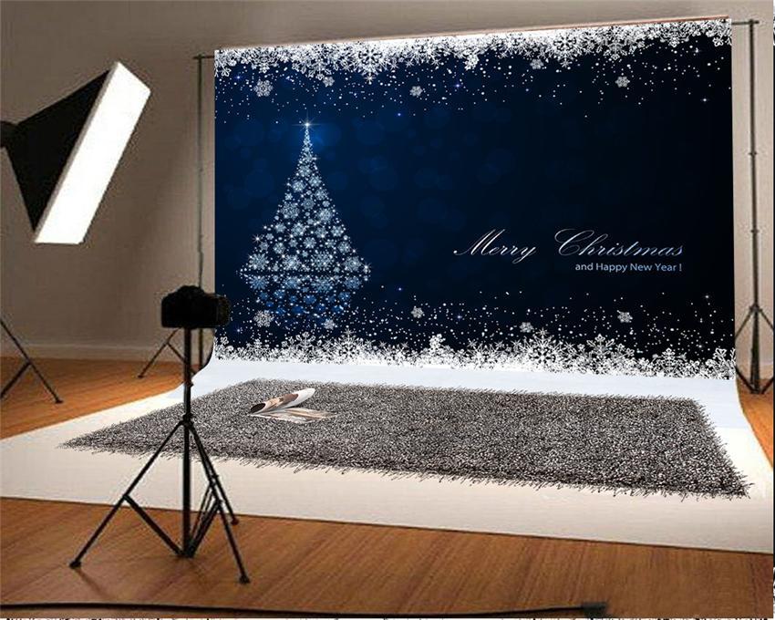 Toile de fond joyeux Noël flocon de neige bleu royal