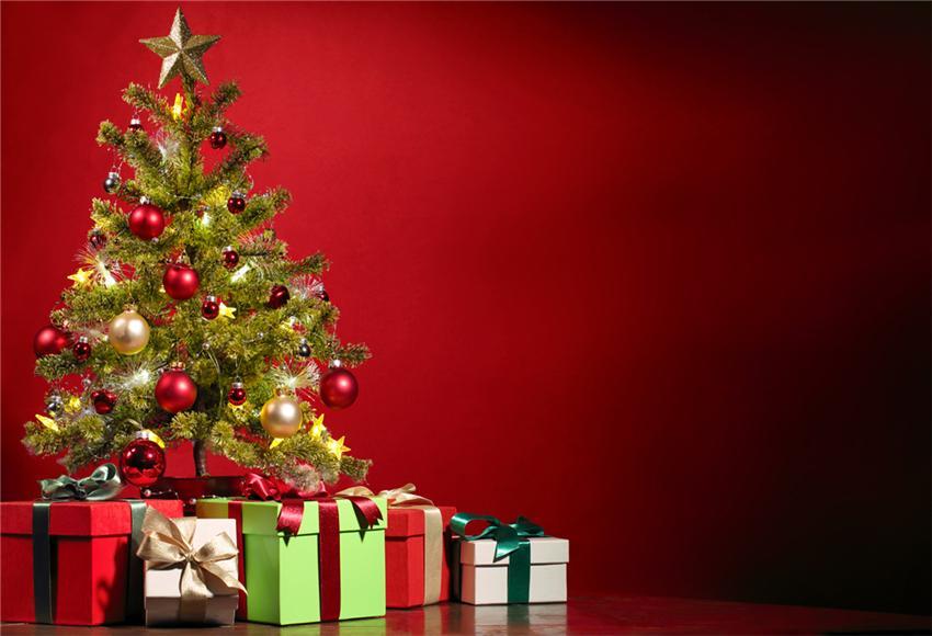 Toile de fond de photographie de Noël rouge