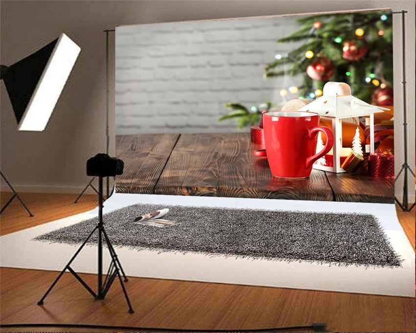 Toile de fond décors de plancher de bois de Noël pour la photographie