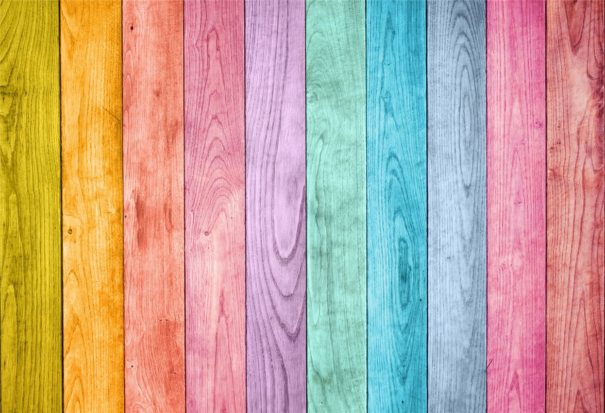 Toile de fond décors de grain de mur en bois multicolore pour la fête