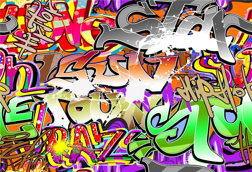 Toile de fond de Hip Hop des années 70s 80s graffiti mur photo
