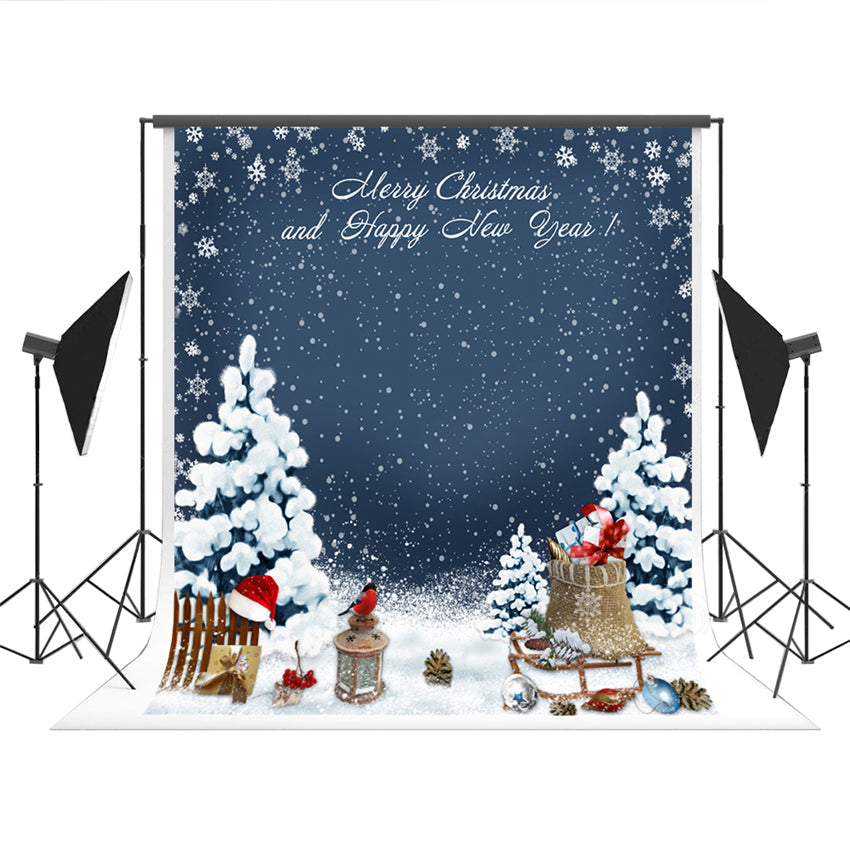 Toile de fond décors de clôture de neige joyeux Noël pour l'hiver