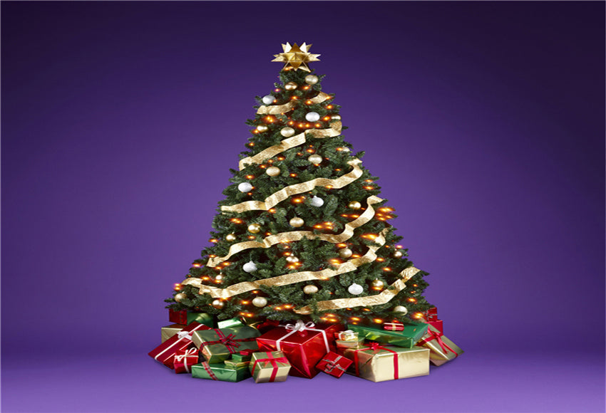 Toile de fond d'arbre de Noël de photo de Noël violet