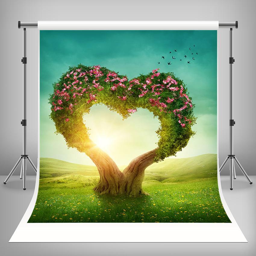 Toile de fond de la fête des mères arbre de coeur d'amour de fleurs pour la photographie