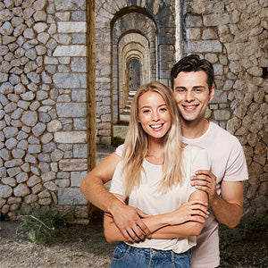 Toile de fond d'architecture de fond de photo de porte sombre de briques principales pour le studio de photo K15418