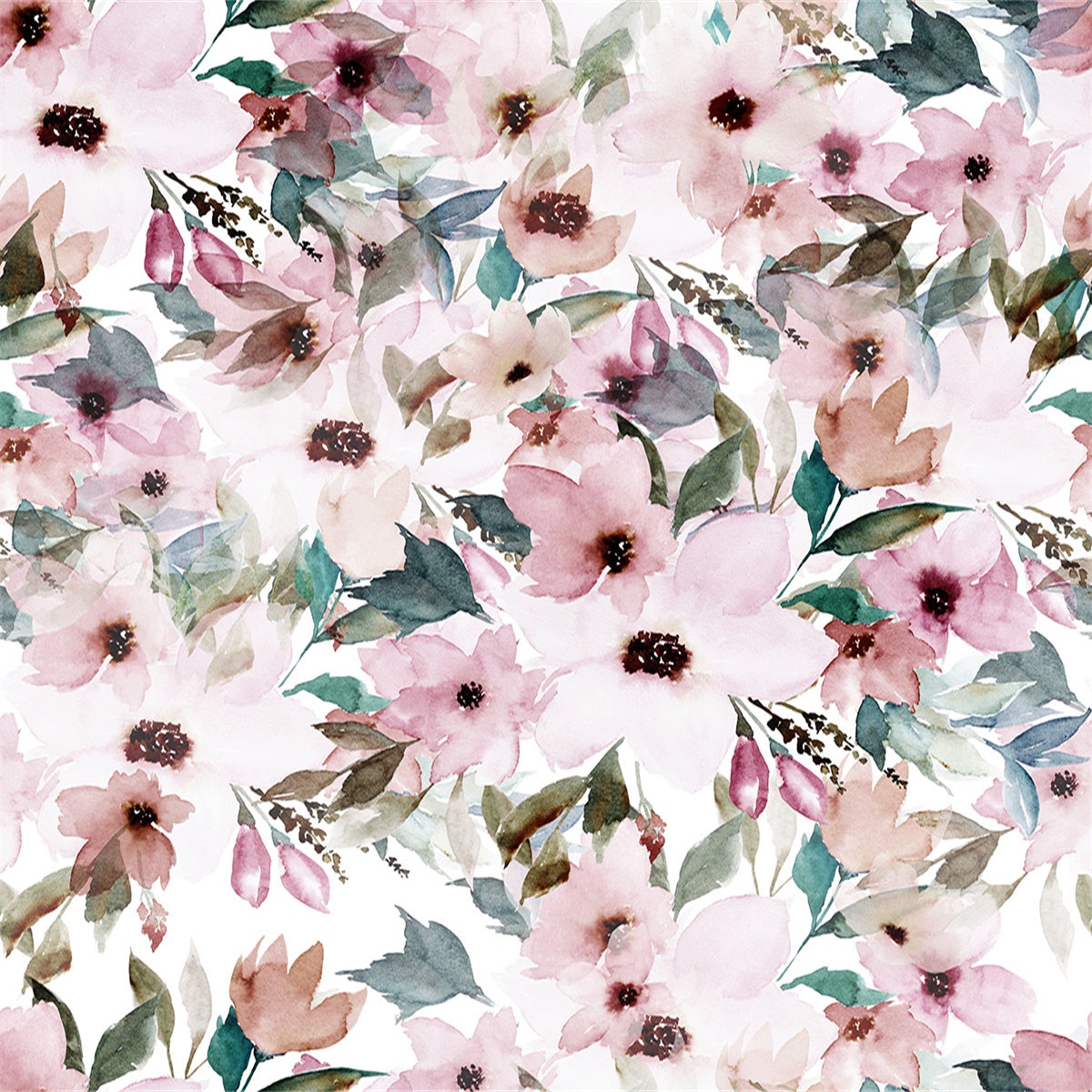 Toile de fond d'effet de peinture à l'encre de fleurs roses