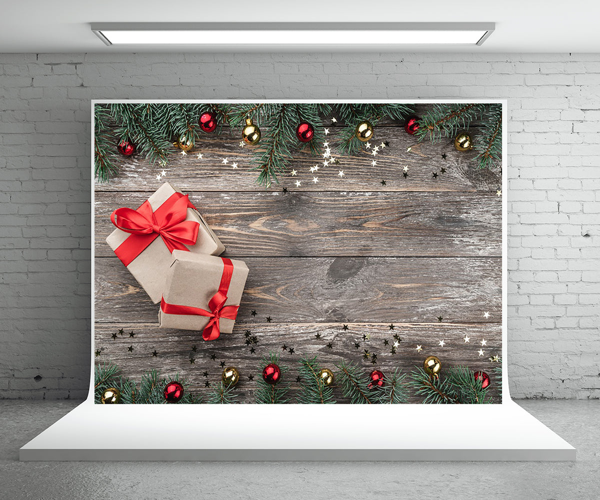 Toile de fond de Noël mur en bois photographie cadeau photo fond