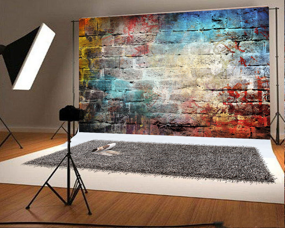 Toile de fond de graffiti mur de briques photographie Hip Hop photo fond photo KH03511