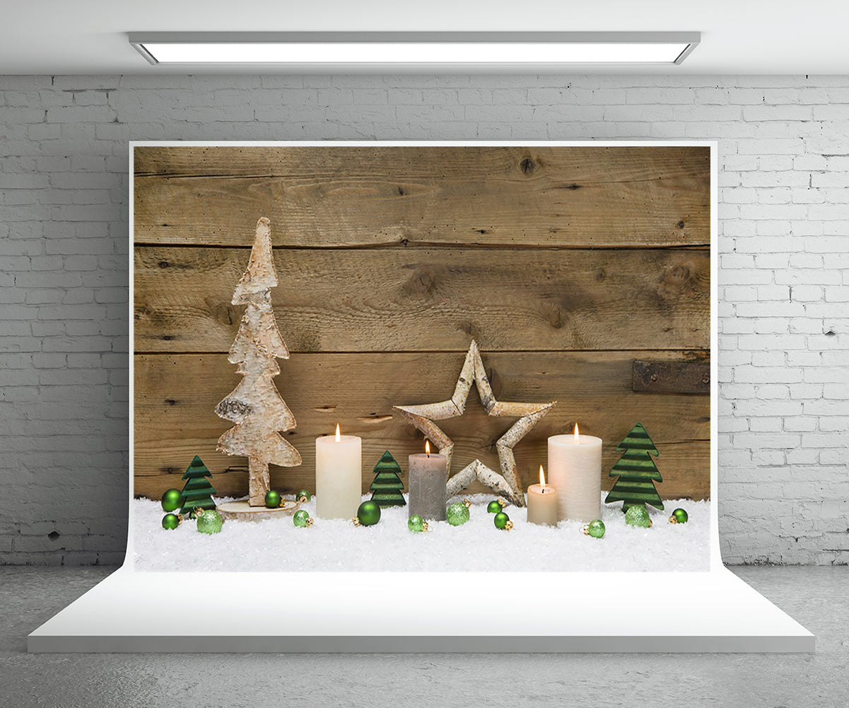 Toile de fond de cabine de photo de photographie de bois de Noël