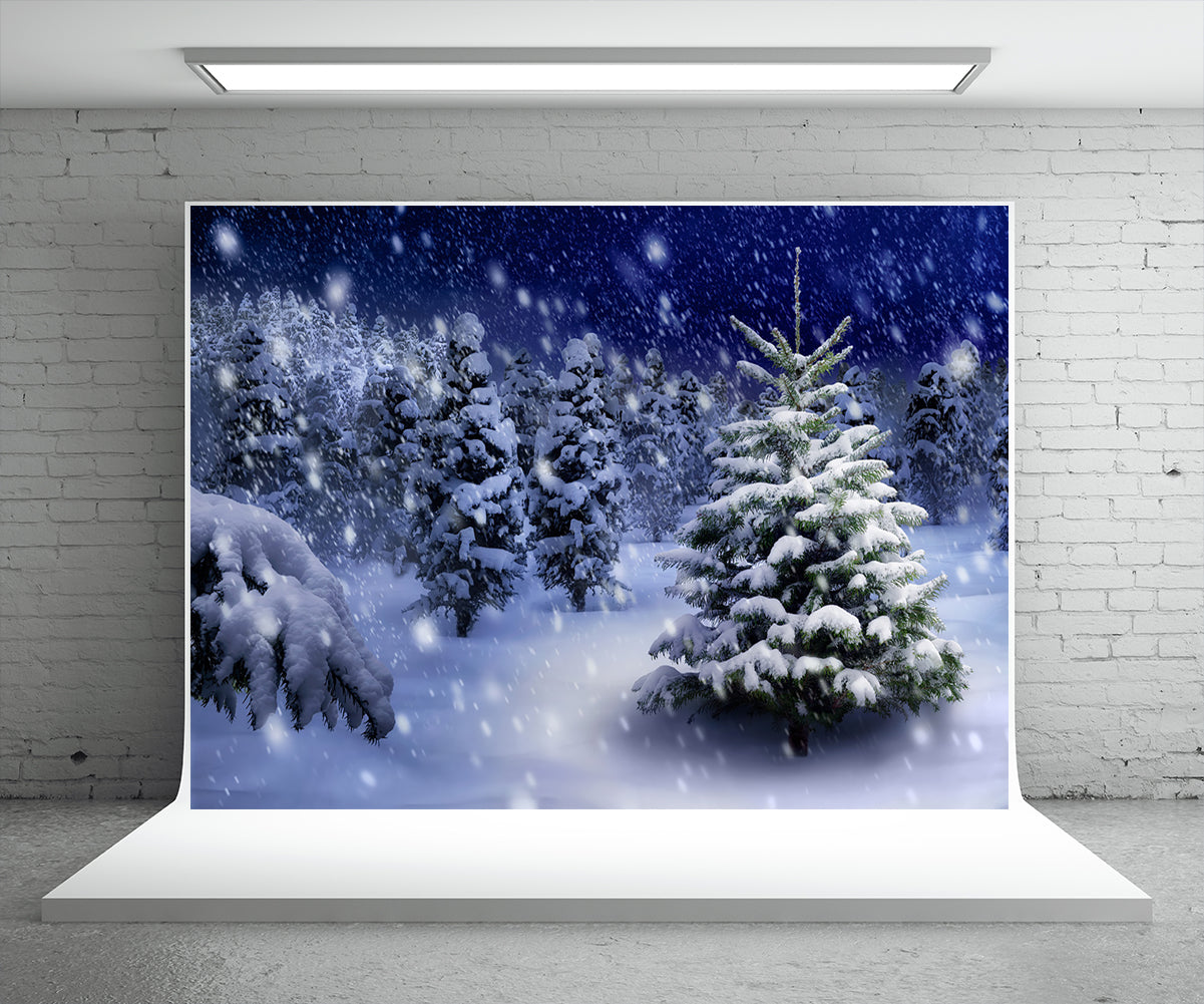 Toile de fond du pays des merveilles de la neige d'hiver pour Noël