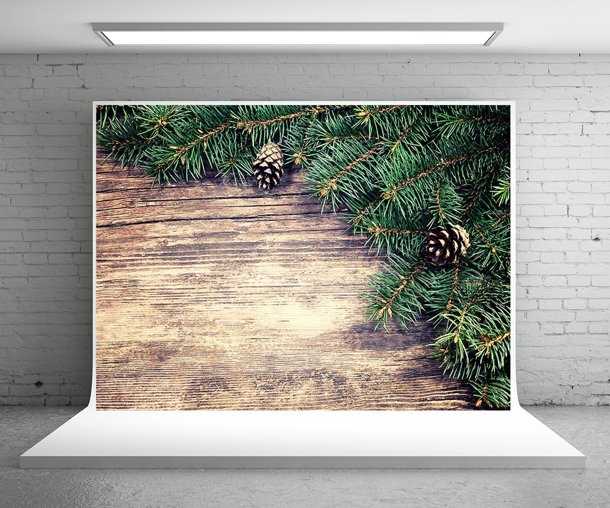 Toile de fond de mur en bois de Noël de photographie