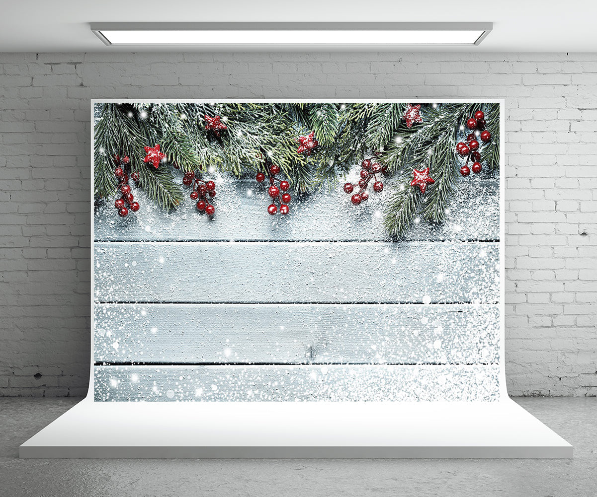 Toile de fond de mur en bois de flocon de neige fond de photographie clair fond de Noël