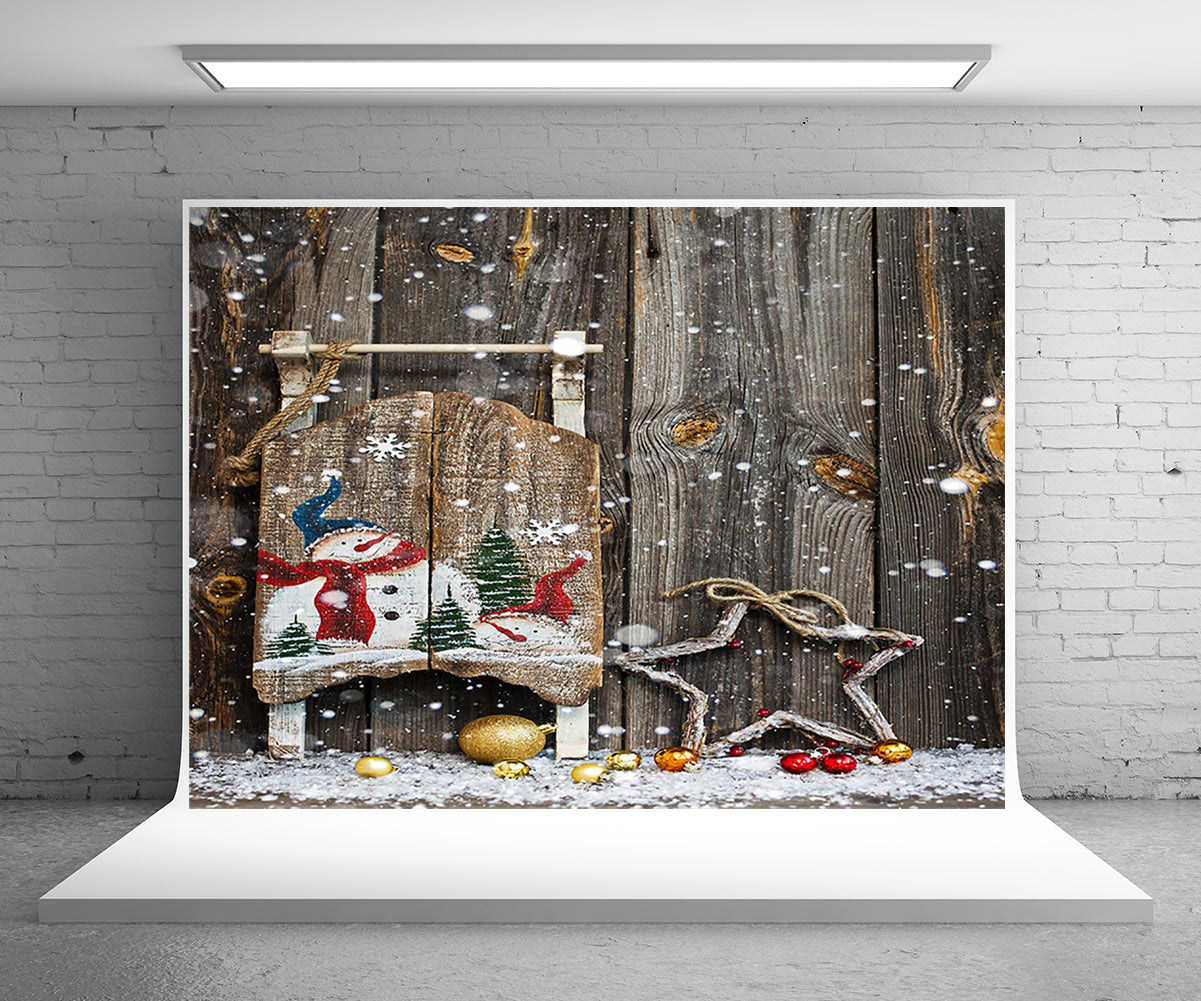Toile de fond de photographie de Noël fond de mur en bois
