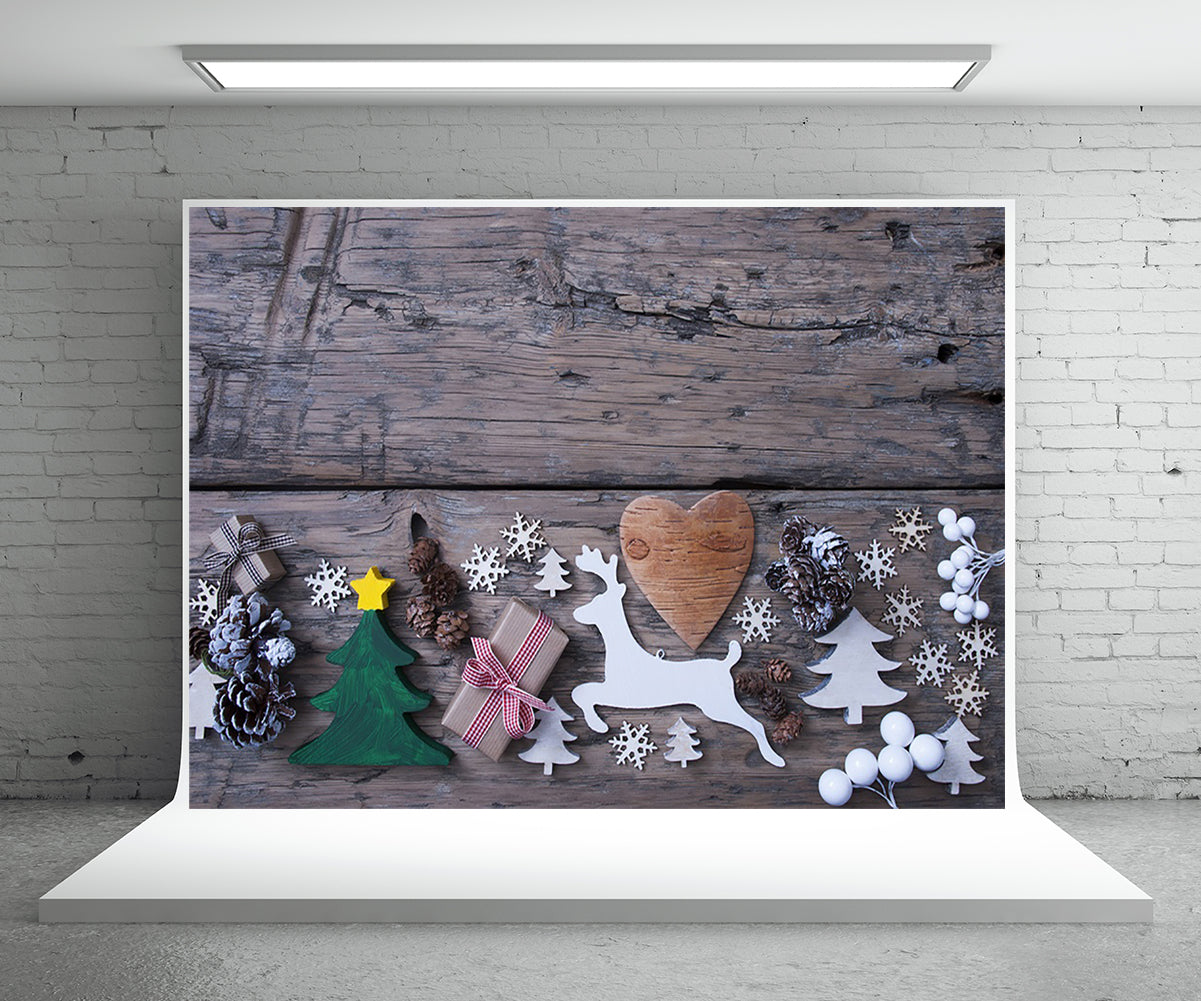 Toile de fond Noël mur en bois photographie fond de Noël
